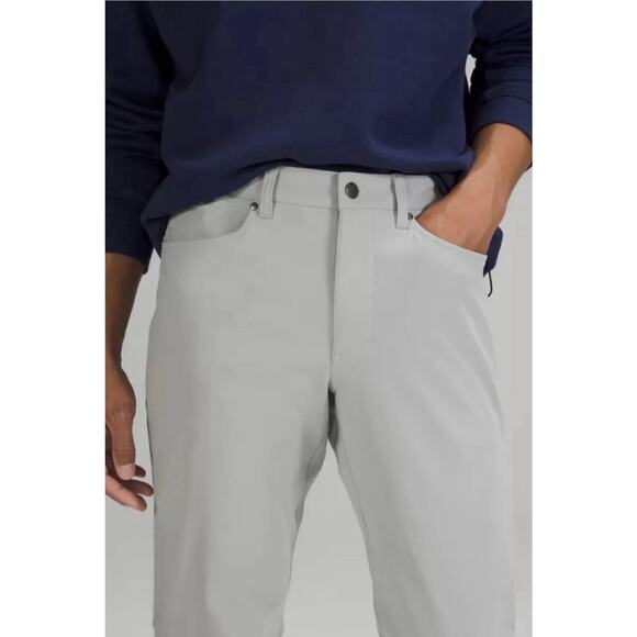 Lululemon ABC Slim-Fit 5 Pocket Pant Warpstreme Sz 38 Gray/Black Lot Of 2 - Picture 3 of 16